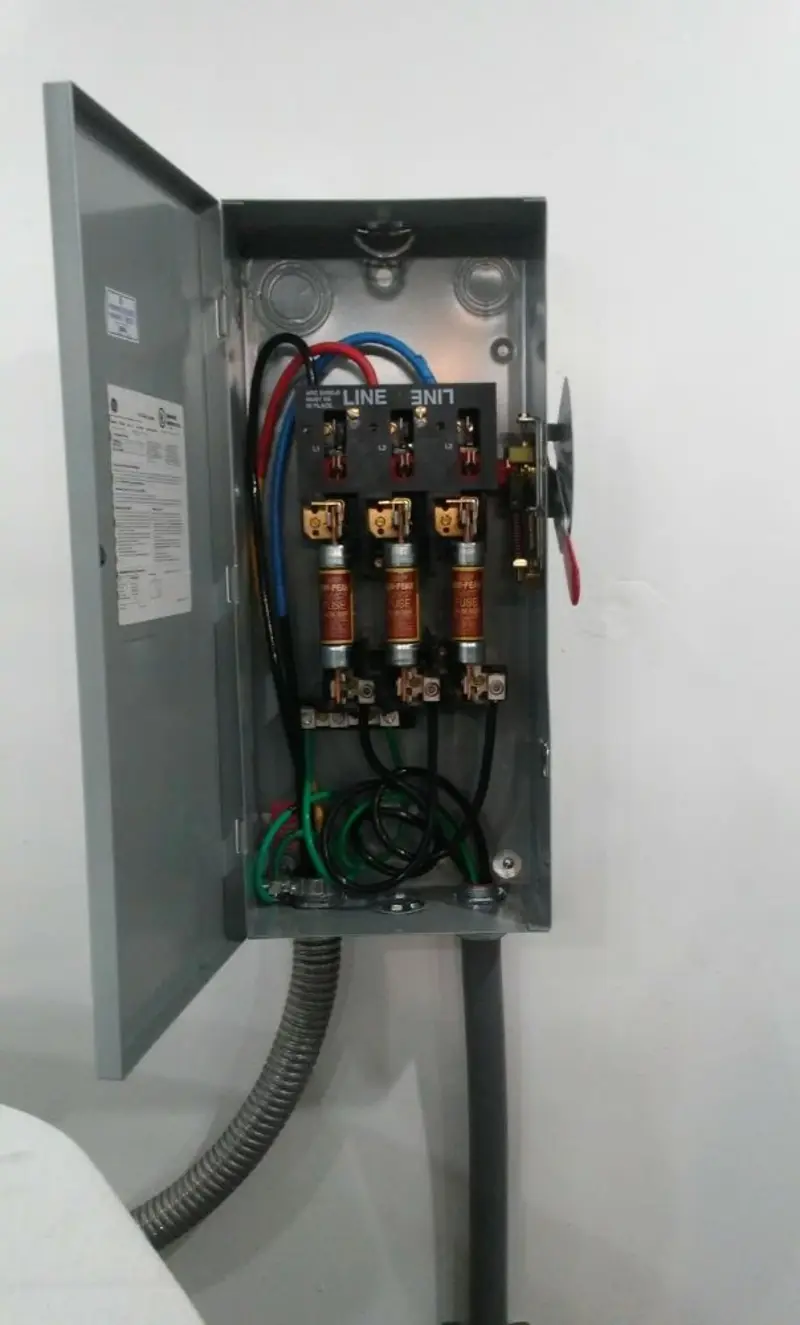 Three-phase disconnect switch installed for Electrical Wiring & Rewiring in Plainfield